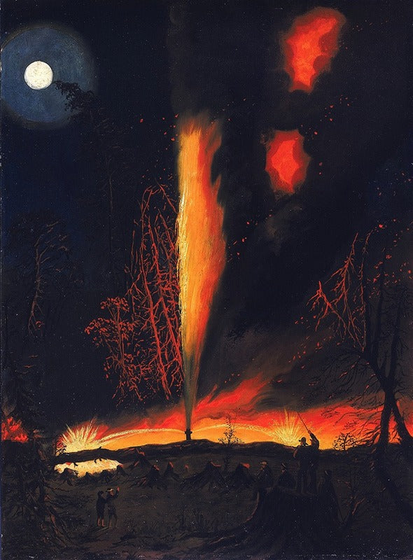 Puit de Pétrole en Feu (c.1861), par James Hamilton