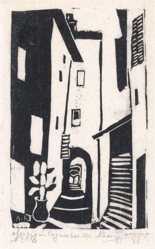 Rue avec Escalier à Cagnes-sur-Mer (1928), par Abraham Johannes Jansma