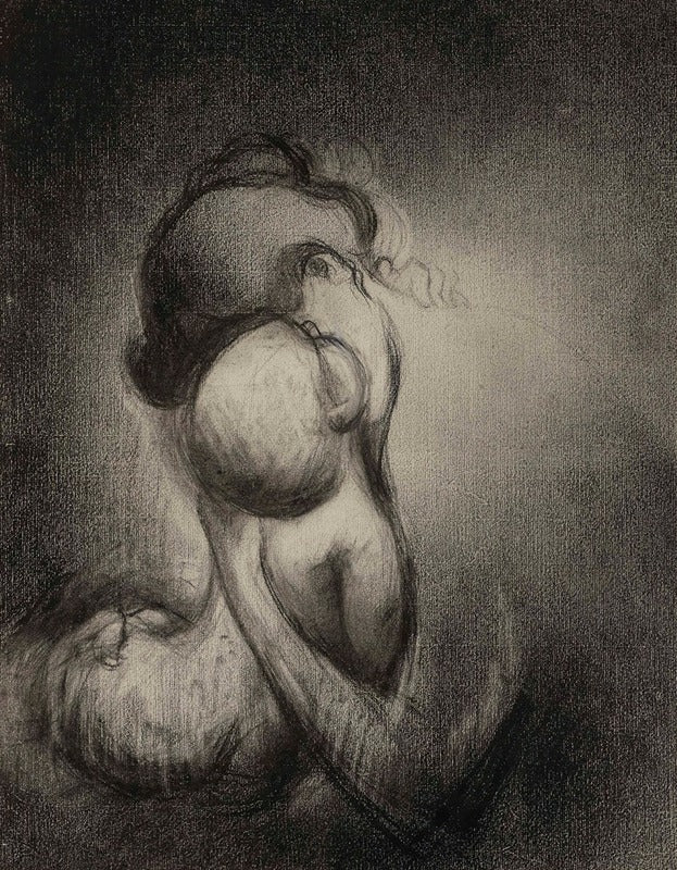 Mère Embrassant Son Enfant (c.1900), par Charles Angrand