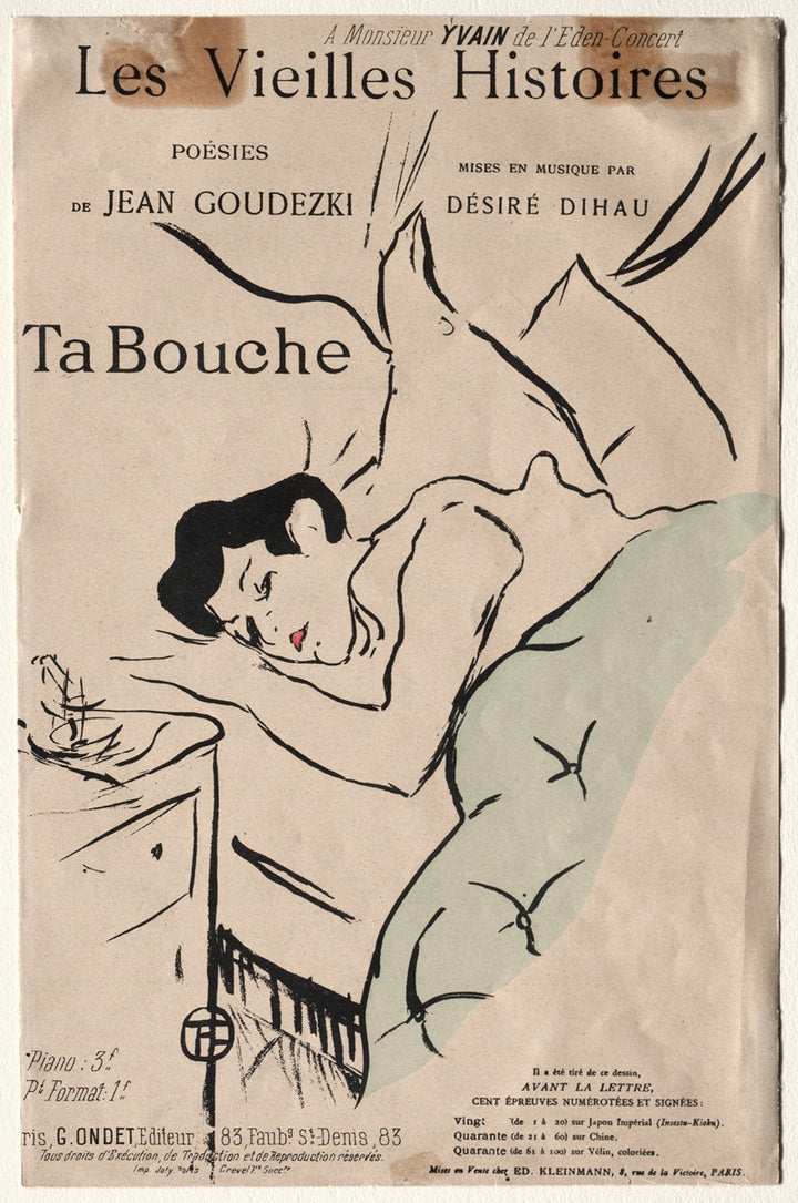 Les Vieilles Histoires, Ta Bouche (1893), par Henri de Toulouse-Lautrec