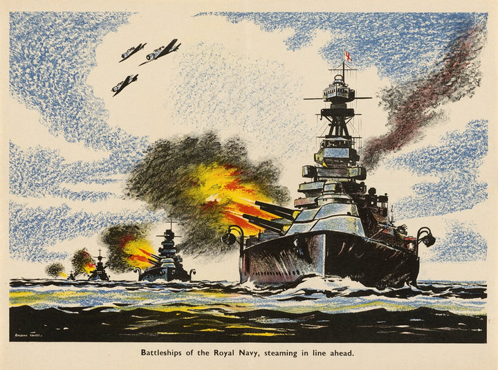 Cuirassés de la Royal Navy (c.1944), par Roland Davies