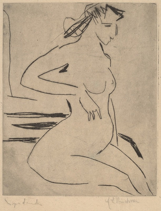 Femme Nue, Assise (1909), par Ernst Ludwig Kirchner