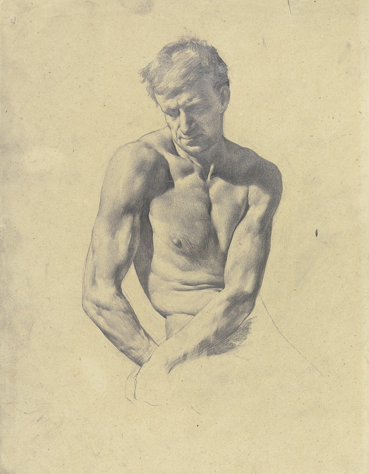 Demi-Nu Masculin (c.1885), par Karl Stauffer-Bern