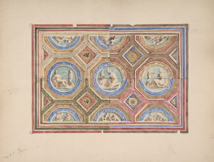 Modèle de Plafond pour l’Hôtel Particulier de l’Impératrice Eugénie (c.1880), par Jules-Edmond-Charles Lachaise