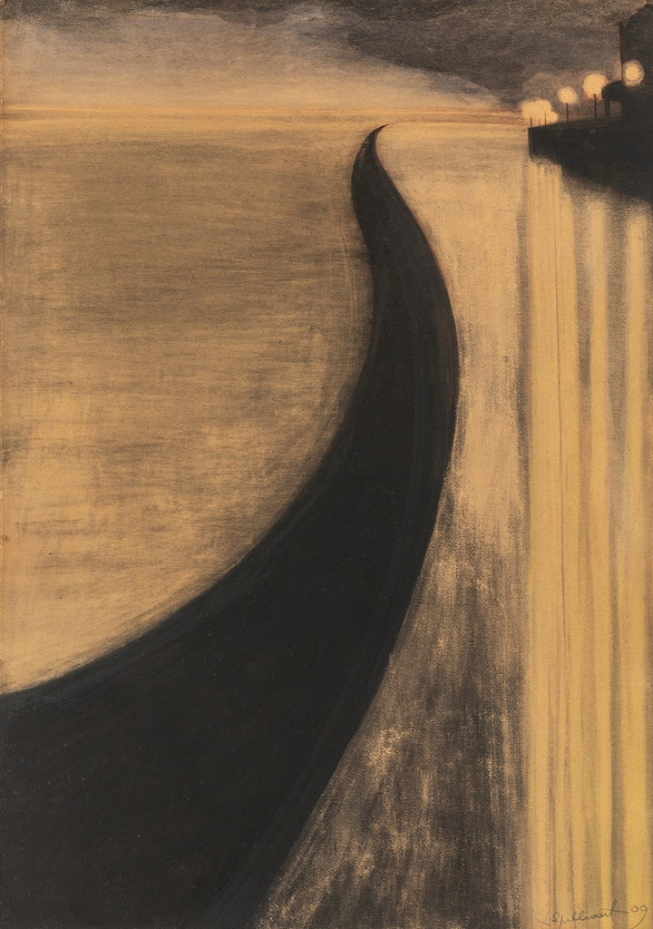 Digue et lumières d’Ostende (1909), par Léon Spilliaert