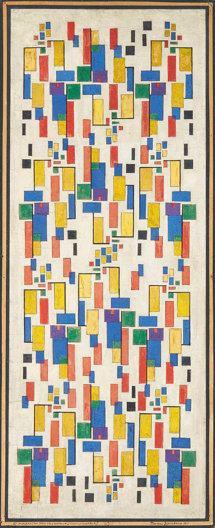 Esquisse en Couleur Pour Manteau de Cheminée (1917), par Theo van Doesburg