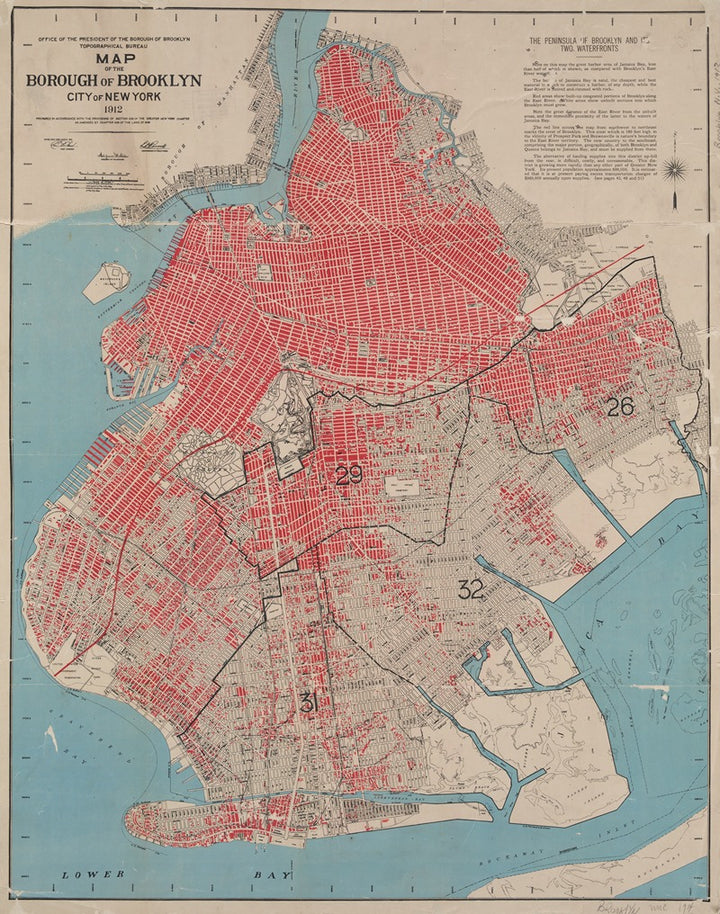 Carte du Borough de Brooklyn, New York (1912), par Topographical Bureau