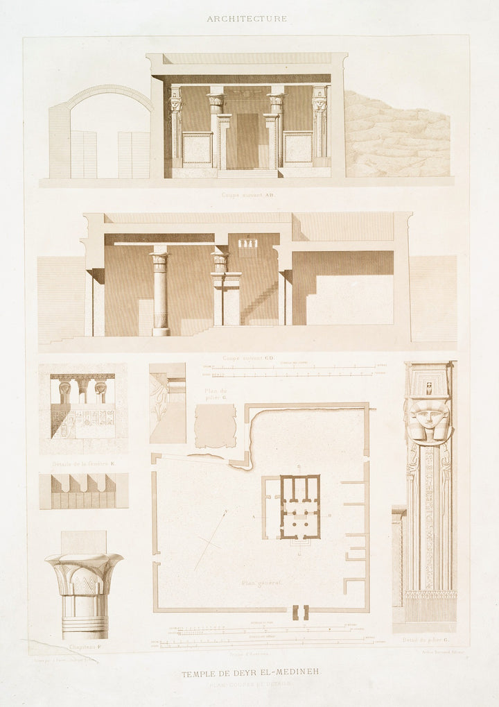 Temple de Deyr el-Medineh (1878), par Émile Prisse d'Avennes