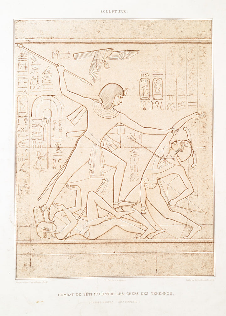 Combat de Séti 1er contre les Téhennou (1878), par Émile Prisse d'Avennes