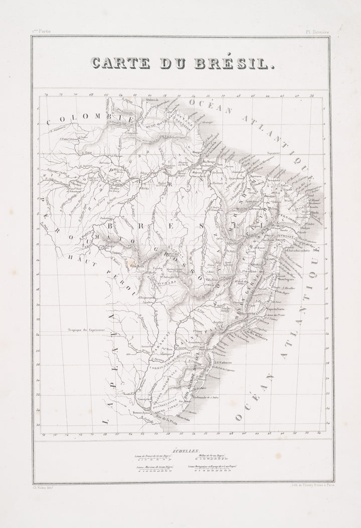 Carte du Brésil (c.1836), par Jean-Baptiste Debret