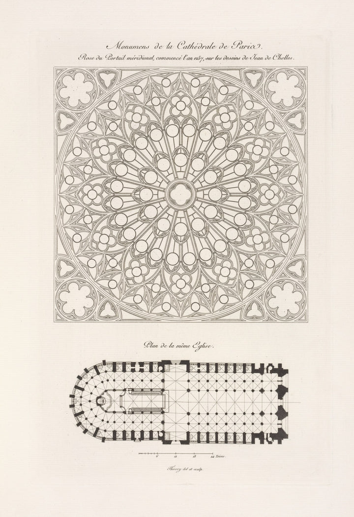 Rose du Portail Méridional, Notre-Dame de Paris (1839), par Nicolas Xavier Willemin