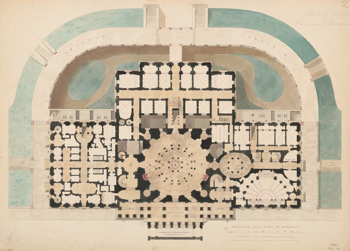 Plan du Capitole, Washington (1833), par Alexander Jackson Davis