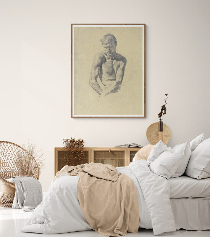 Demi-Nu Masculin (c.1885), par Karl Stauffer-Bern