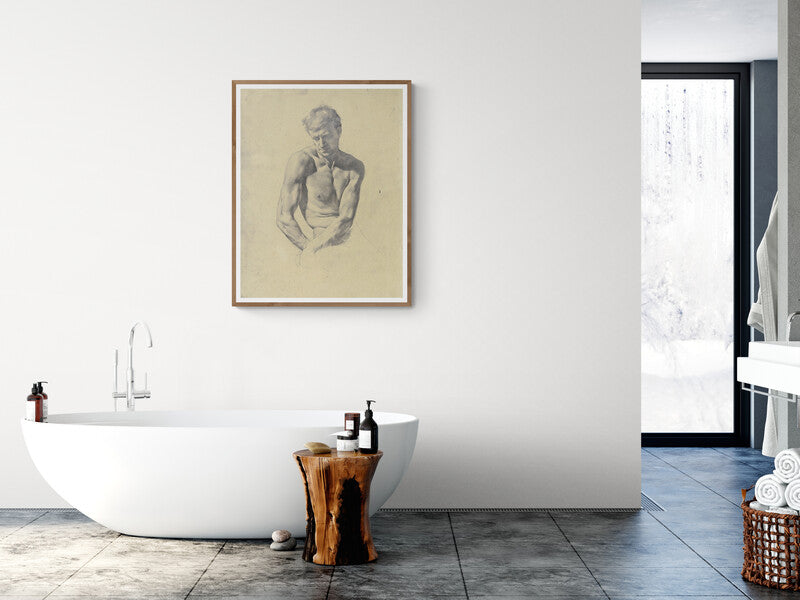 Demi-Nu Masculin (c.1885), par Karl Stauffer-Bern
