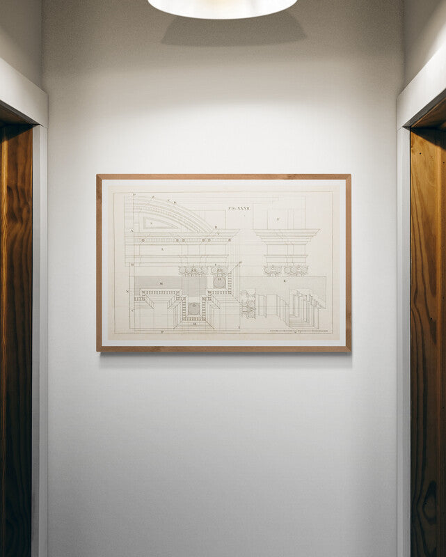 Dessin Géométrique d'une Corniche (1707), par Andrea Pozzo