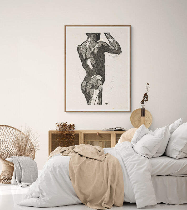 Étude Anatomique, Muscles du Dos d'un Homme (1906), par Reijer Stolk