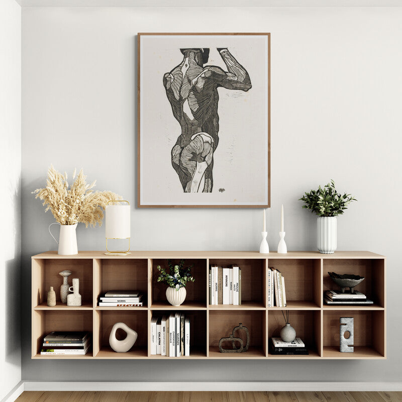 Étude Anatomique, Muscles du Dos d'un Homme (1906), par Reijer Stolk