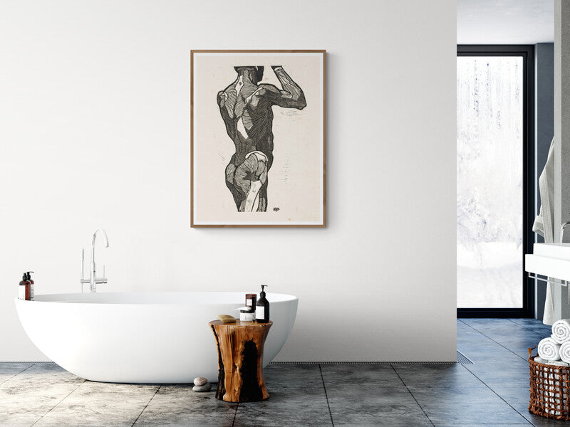 Étude Anatomique, Muscles du Dos d'un Homme (1906), par Reijer Stolk