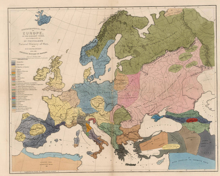 Carte Ethnographique de l'Europe (1861)