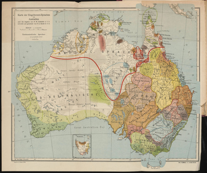 Carte des Langages Aborigènes (1919), par Wilhelm Schmidt